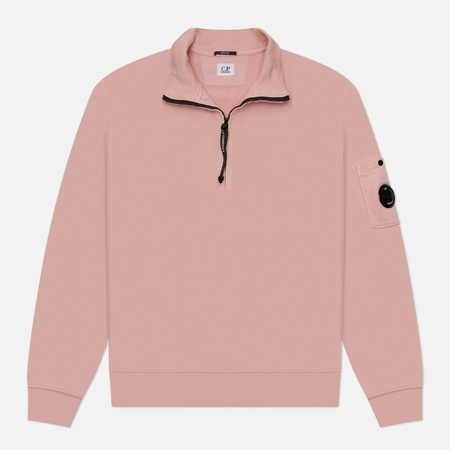   Brandshop Мужская толстовка C.P. Company Cotton Diagonal Fleece Half Zip, цвет розовый, размер XL