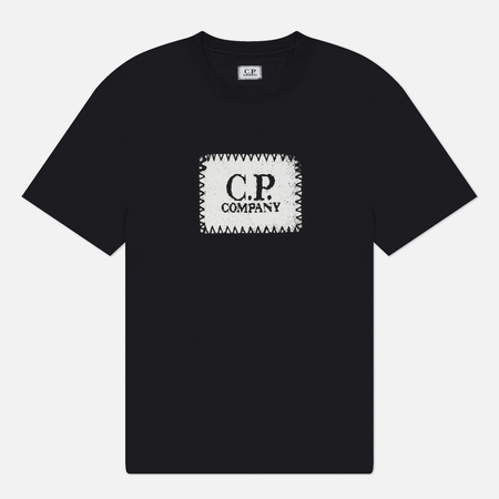 Мужская футболка C.P. Company 30/1 Jersey Logo Label, цвет синий, размер M