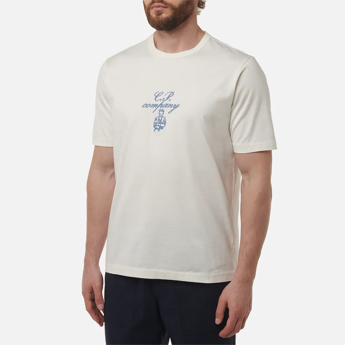 C.P. Company Мужская футболка 30/2 Mercerized Jersey Twisted Embroidery