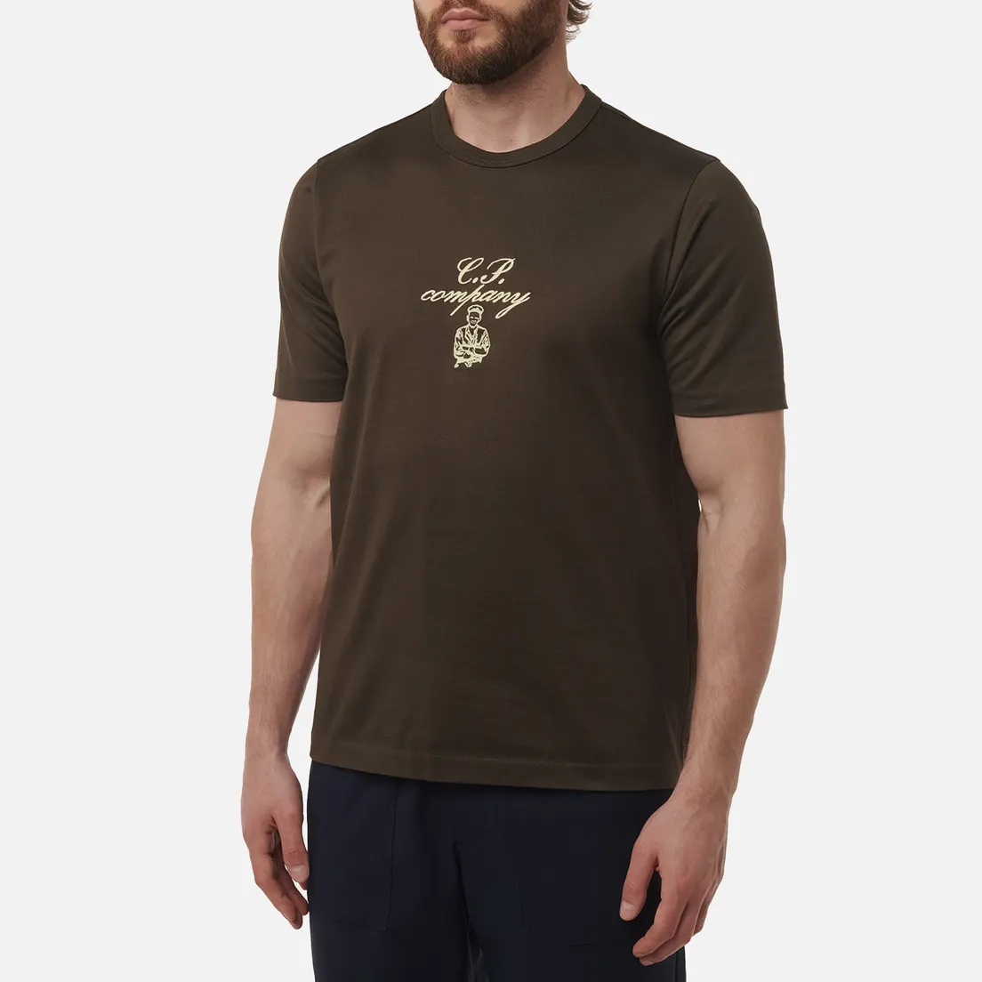 C.P. Company Мужская футболка 30/2 Mercerized Jersey Twisted Embroidery