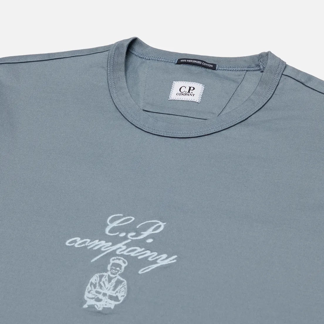C.P. Company Мужская футболка 30/2 Mercerized Jersey Twisted Embroidery
