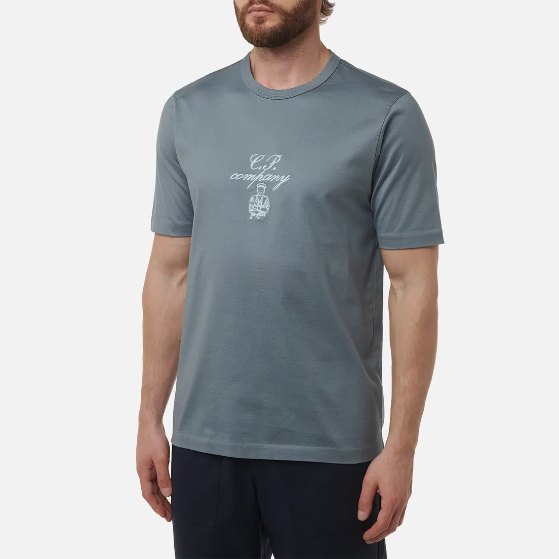 C.P. Company Мужская футболка 30/2 Mercerized Jersey Twisted Embroidery