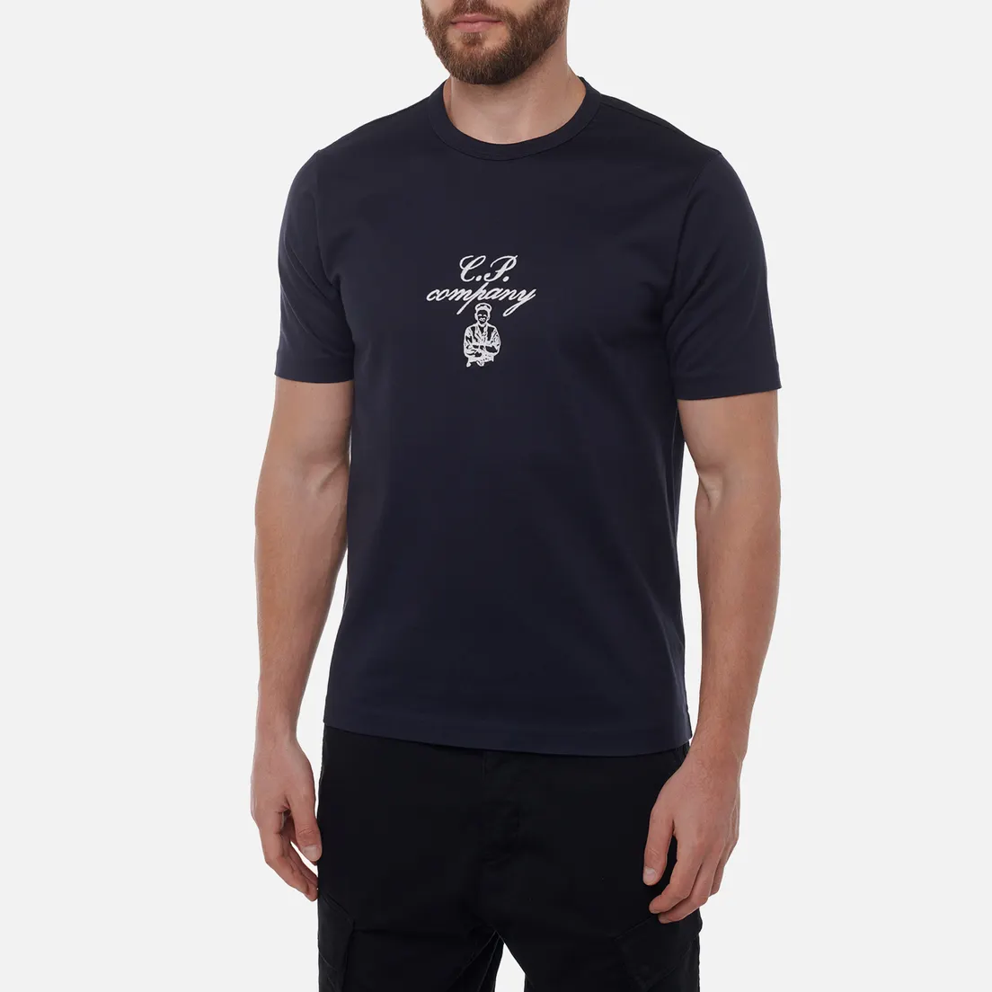 C.P. Company Мужская футболка 30/2 Mercerized Jersey Twisted Embroidery