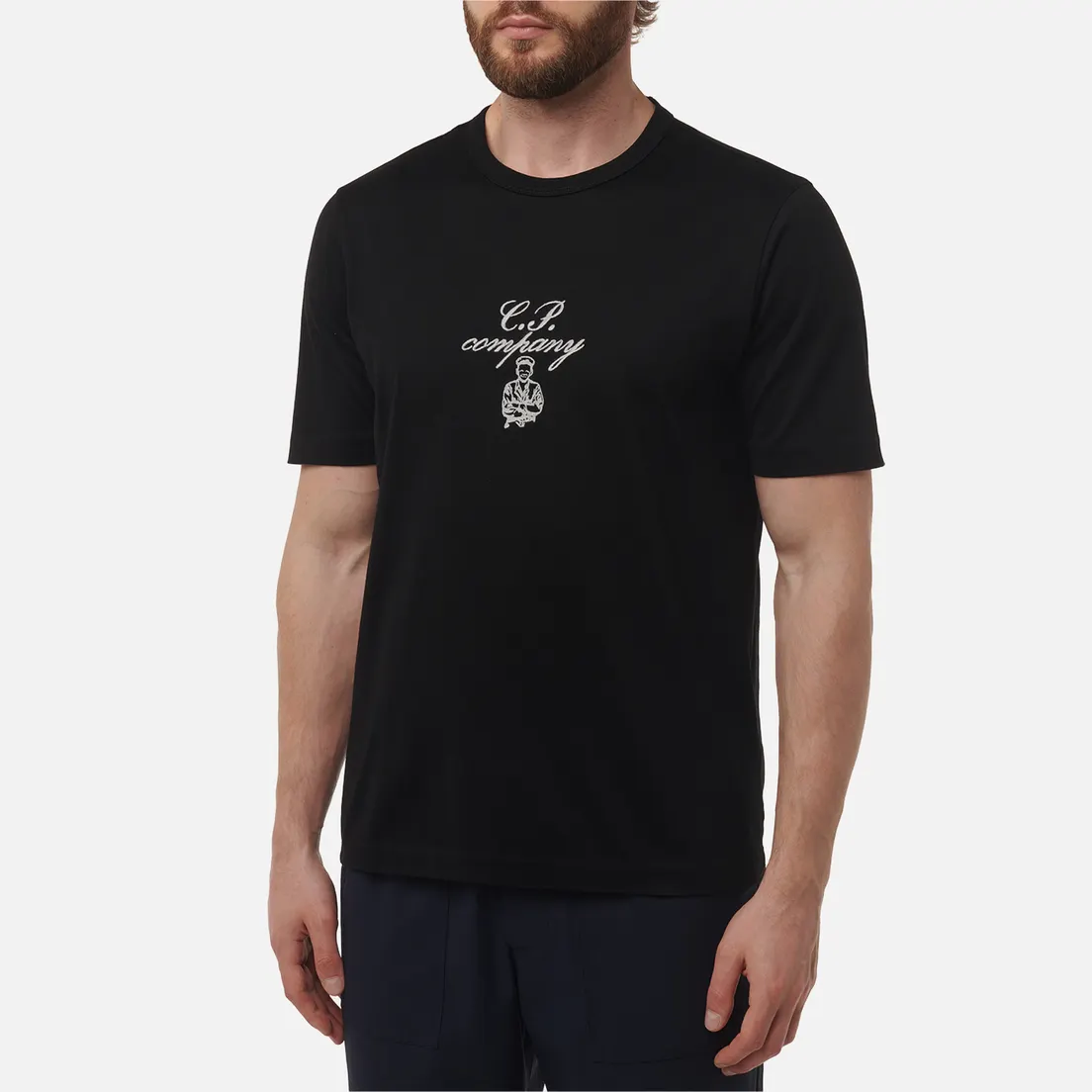 C.P. Company Мужская футболка 30/2 Mercerized Jersey Twisted Embroidery