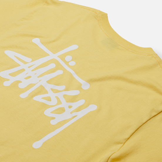 Мужская футболка Stussy Basic Yellow/White