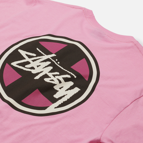 Мужская футболка Stussy Cross Dot Pink