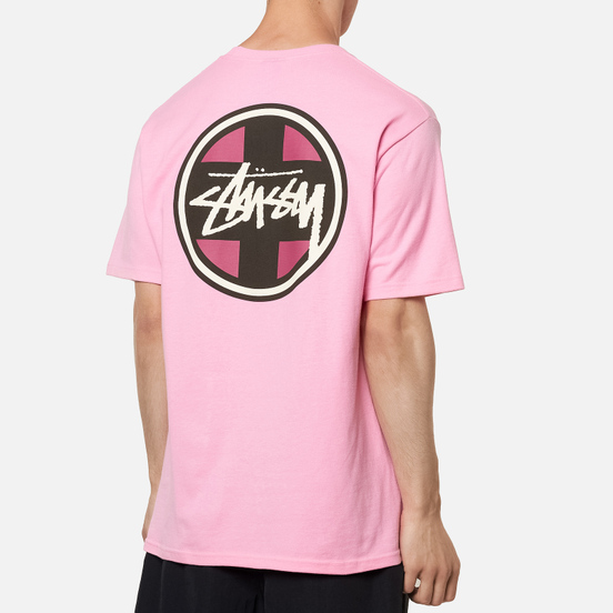 Мужская футболка Stussy Cross Dot Pink