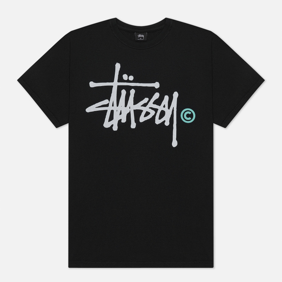 Мужская футболка Stussy Basic Logo Pigment Dyed Black