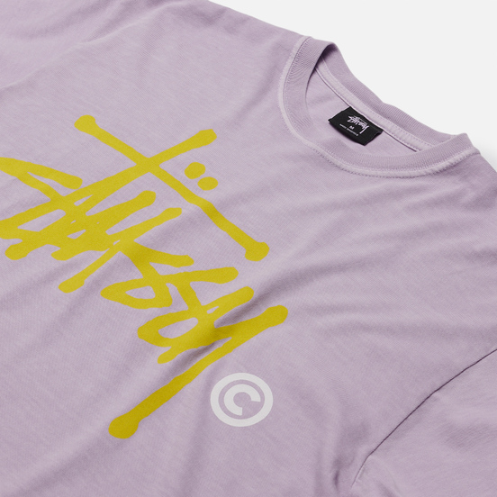 Мужская футболка Stussy Basic Logo Pigment Dyed Lavender