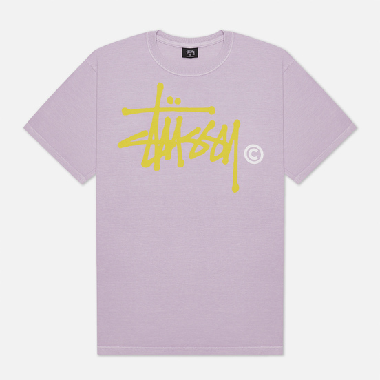 Мужская футболка Stussy Basic Logo Pigment Dyed Lavender