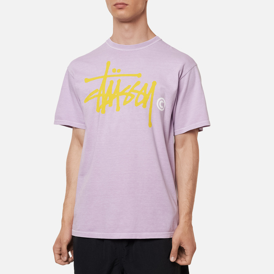 Мужская футболка Stussy Basic Logo Pigment Dyed Lavender