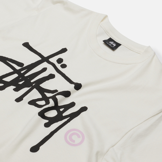 Мужская футболка Stussy Basic Logo Pigment Dyed Natural