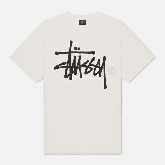 Мужская футболка Stussy Basic Logo Pigment Dyed Natural