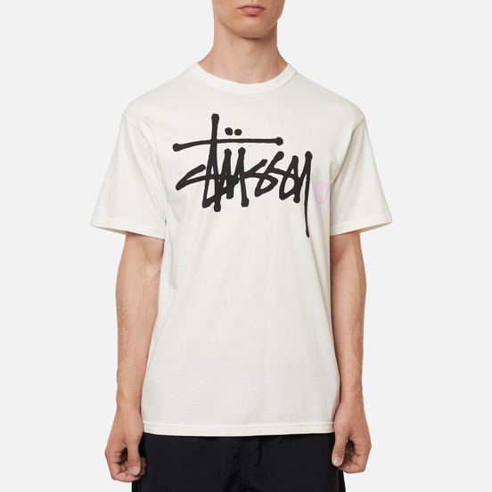 Мужская футболка Stussy Basic Logo Pigment Dyed Natural