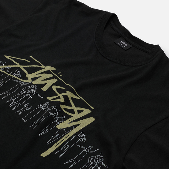 Мужская футболка Stussy People Stripe Pigment Dyed Black