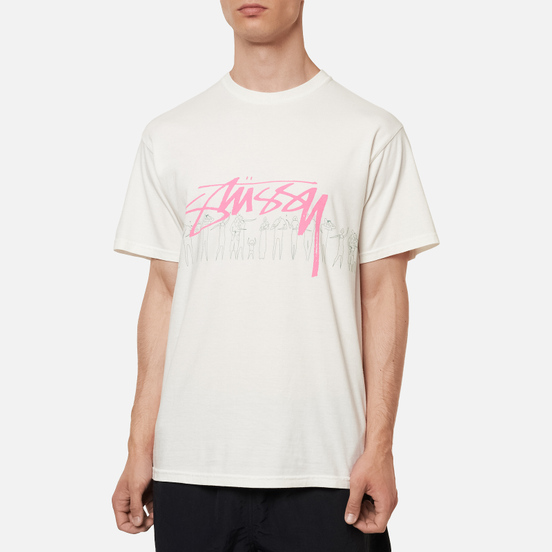 Мужская футболка Stussy People Stripe Pigment Dyed Natural
