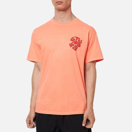 Мужская футболка Stussy Sprout Pigment Dyed Neon Orange