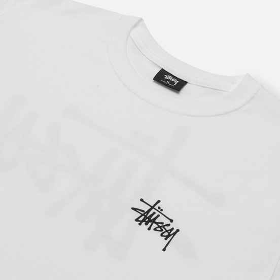 Мужская футболка Stussy Basic Stussy Print White
