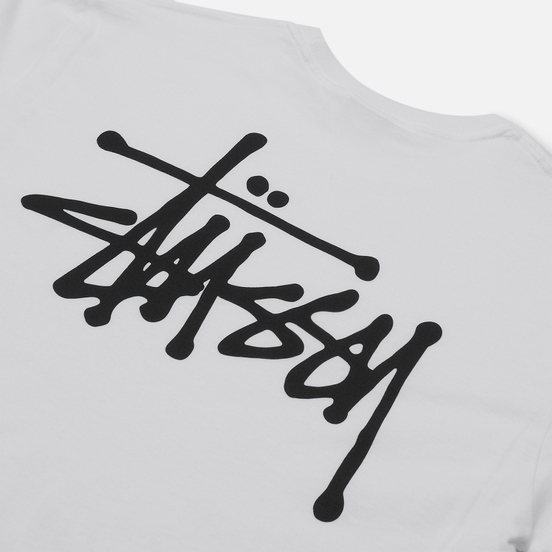 Мужская футболка Stussy Basic Stussy Print White