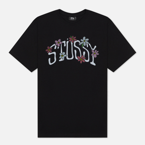 Мужская футболка Stussy Flower Collegiate Pigment Dyed Black