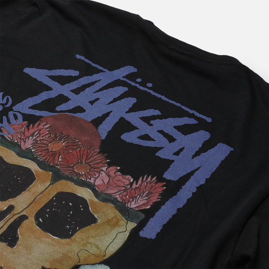 Мужская футболка Stussy Smokin Skull Pigment Dyed Black