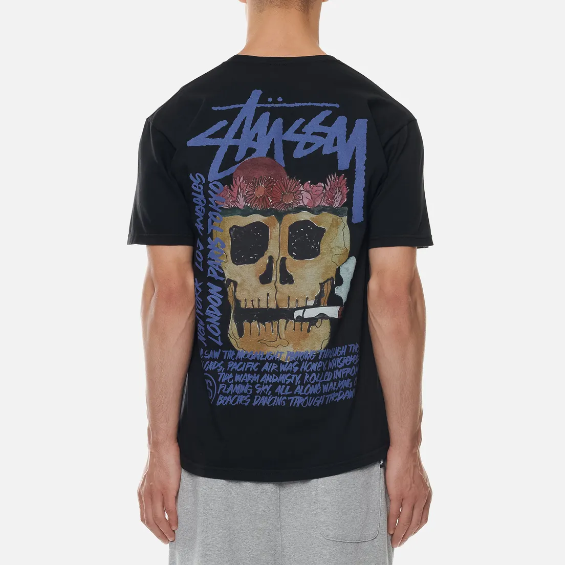 Stussy Мужская футболка Smokin Skull Pigment Dyed