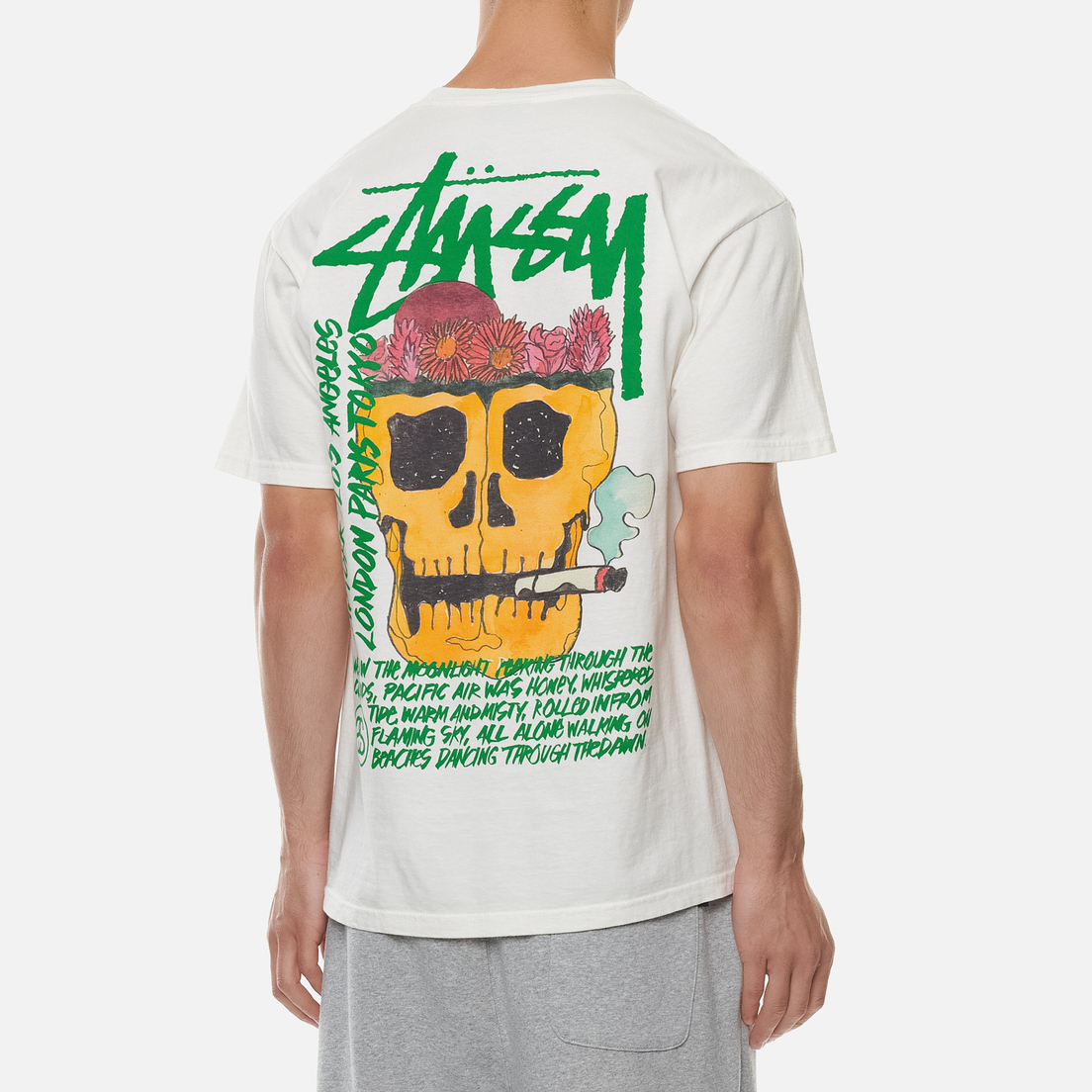 Stussy Мужская футболка Smokin Skull Pigment Dyed