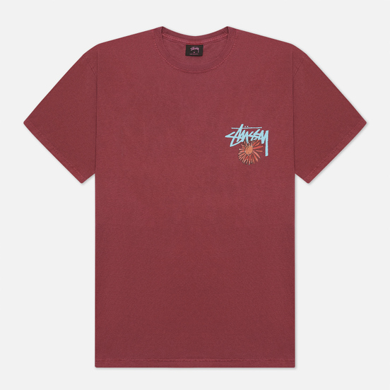 Мужская футболка Stussy Smokin Skull Pigment Dyed Wine
