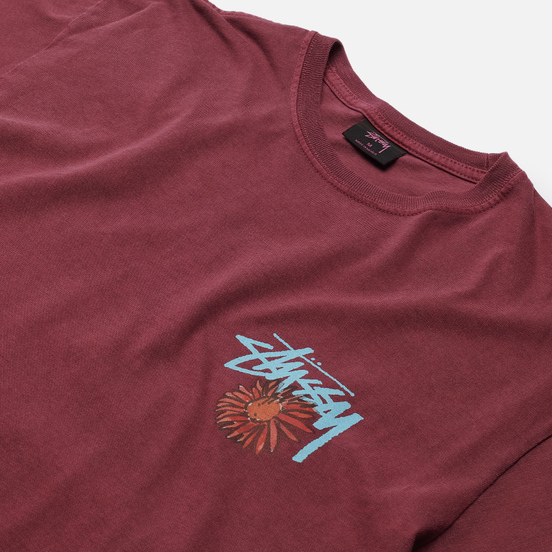 Мужская футболка Stussy Smokin Skull Pigment Dyed Wine