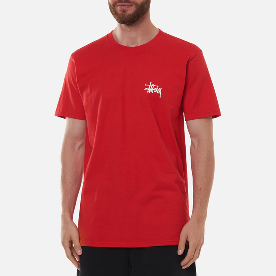 Мужская футболка Stussy SS Basic Stussy Red