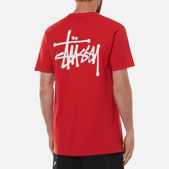 Мужская футболка Stussy SS Basic Stussy Red