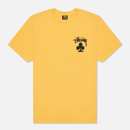Мужская футболка Stussy Club Pigment Dyed, цвет жёлтый, размер M