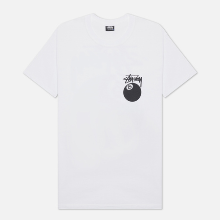 Мужская футболка Stussy 8 Ball Graphic Art, цвет белый, размер XS