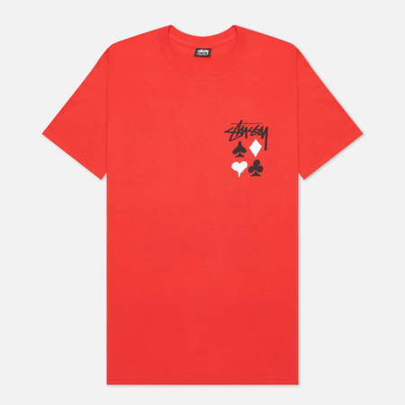Мужская футболка Stussy Full Deck 2, цвет красный, размер M