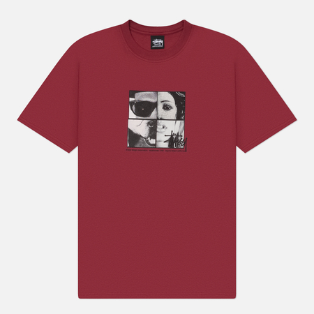 Мужская футболка Stussy Personalities, цвет бордовый, размер L