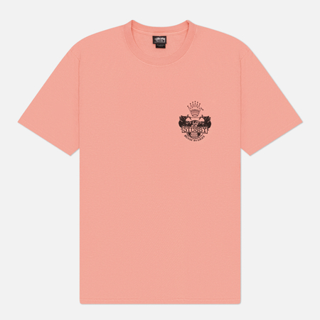 Мужская футболка Stussy Built To Last Pigment Dyed, цвет розовый, размер L