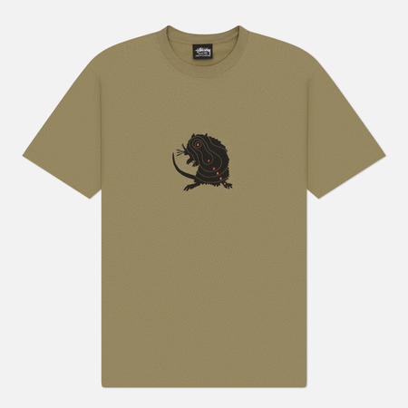 Мужская футболка Stussy Long Range, цвет оливковый, размер L