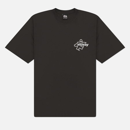 Мужская футболка Stussy Surf Size Pigment Dyed, цвет чёрный