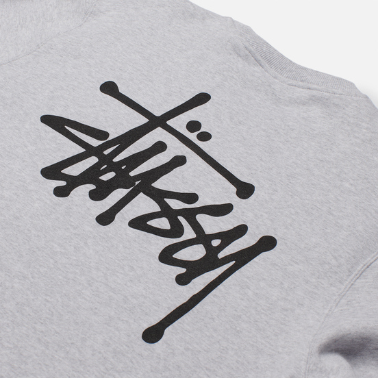 Мужская толстовка Stussy Basic Stussy Ash Heather