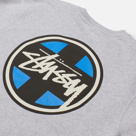 Мужская толстовка Stussy Cross Dot Crew Ash Heather