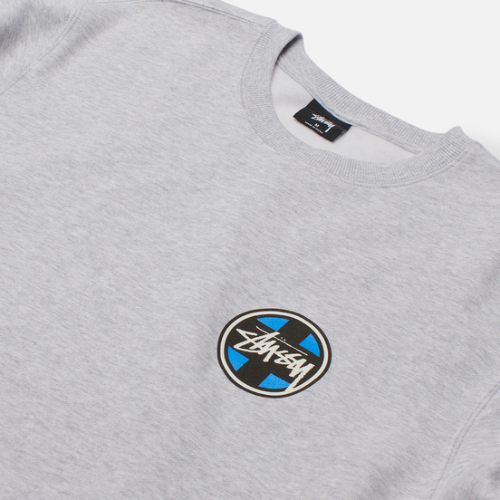 Мужская толстовка Stussy Cross Dot Crew Ash Heather