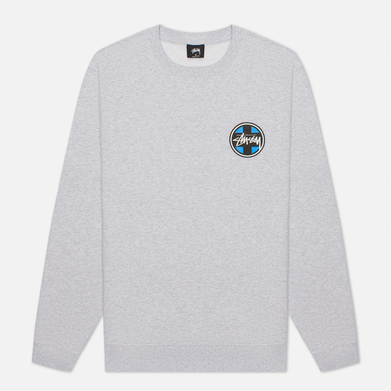 Мужская толстовка Stussy Cross Dot Crew Ash Heather