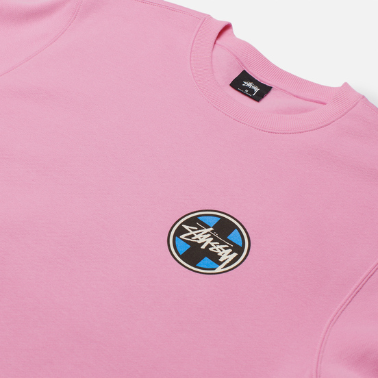 Мужская толстовка Stussy Cross Dot Crew Pink