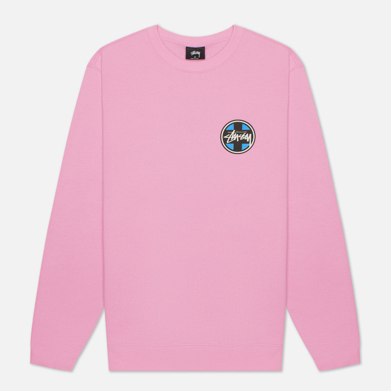 Мужская толстовка Stussy Cross Dot Crew Pink