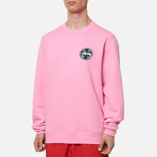 Мужская толстовка Stussy Cross Dot Crew Pink