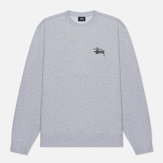 Мужская толстовка Stussy Basic Stussy Logo Crew Ash Heather