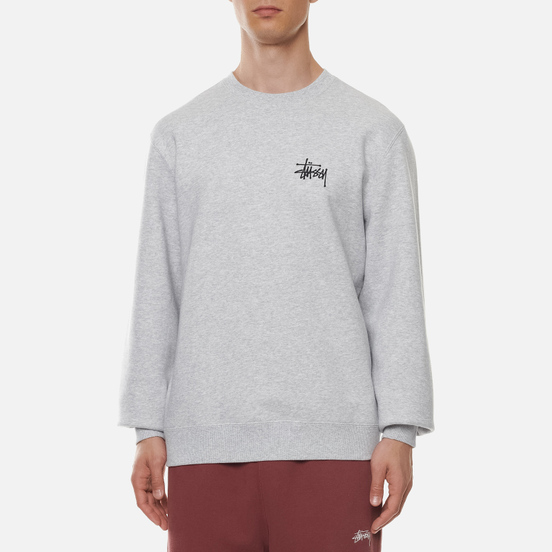 Мужская толстовка Stussy Basic Stussy Logo Crew Ash Heather
