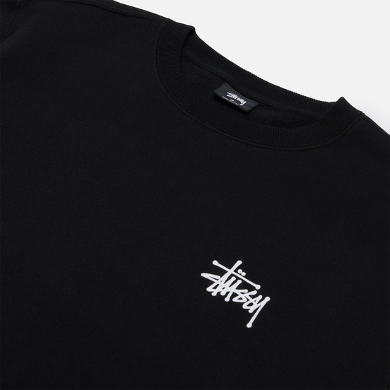 Мужская толстовка Stussy Basic Stussy Logo Crew Black