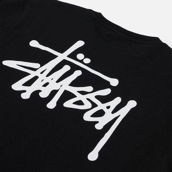 Мужская толстовка Stussy Basic Stussy Logo Crew Black