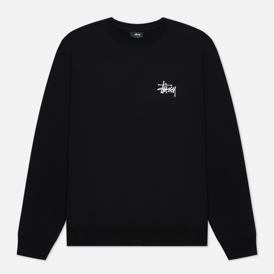 Мужская толстовка Stussy Basic Stussy Logo Crew Black